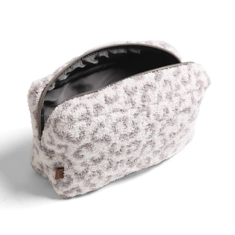 Leopard Travel Pouch Large Gray