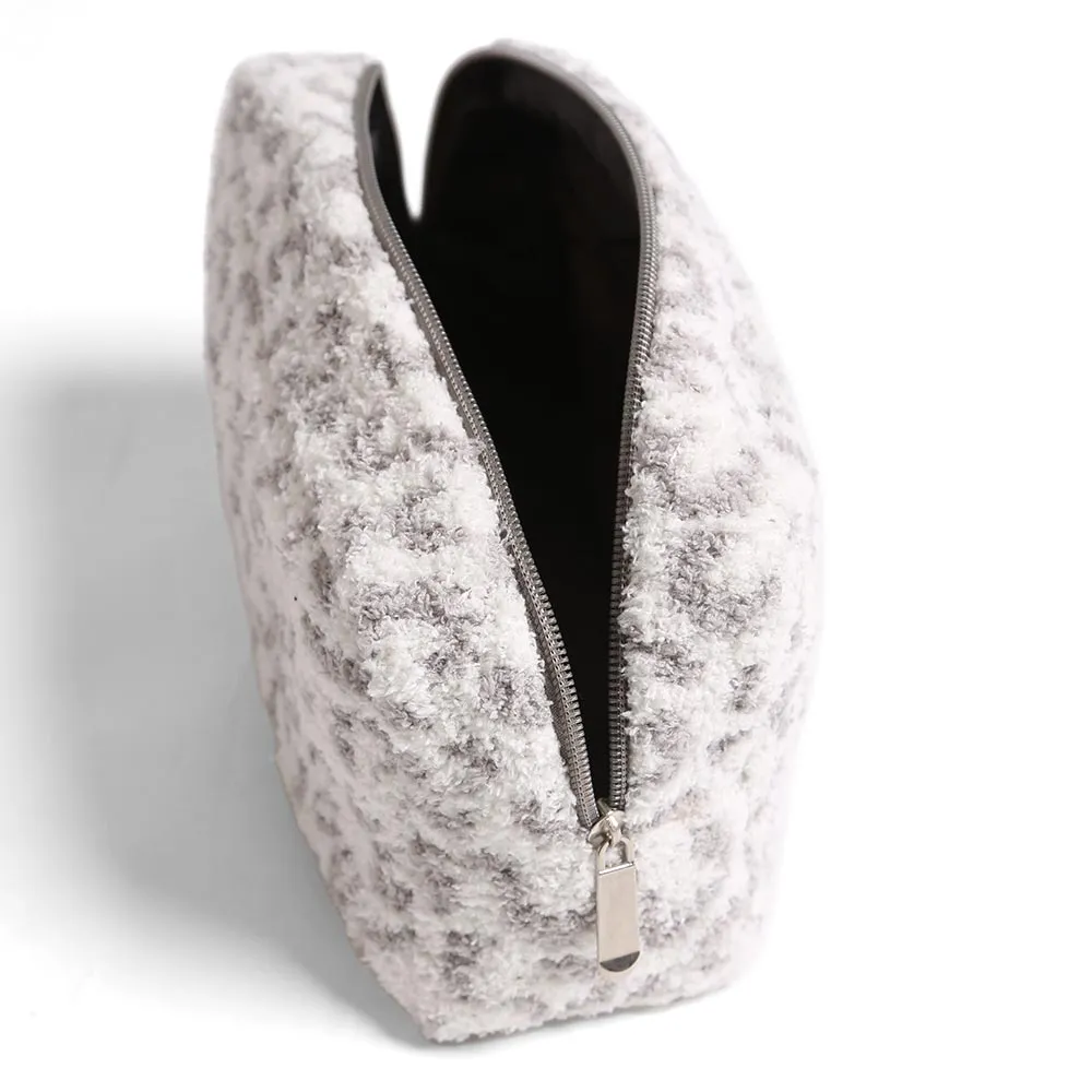 Leopard Travel Pouch Large Gray