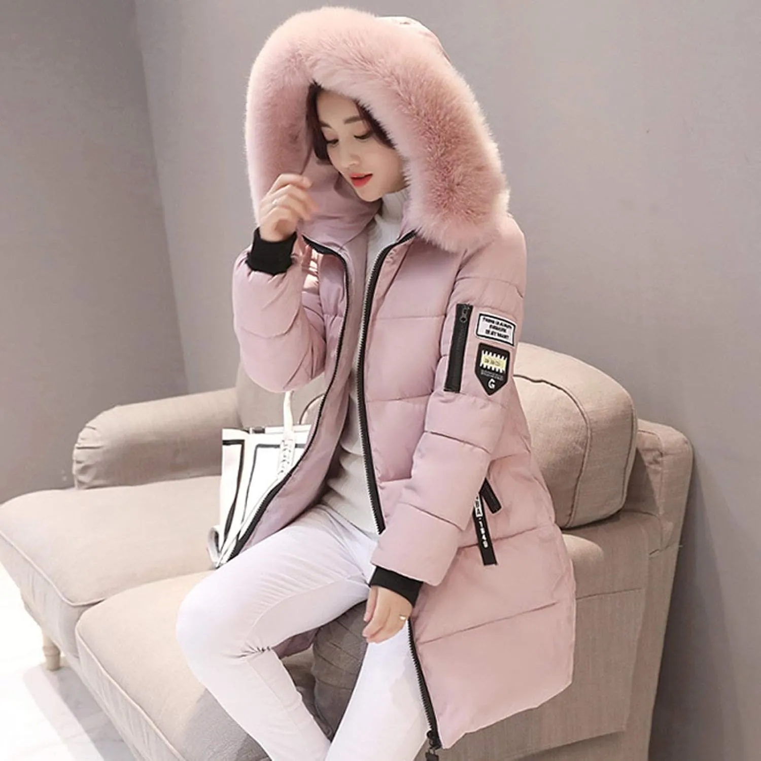 Lightweight Jacket Women 2024 Trendy Mid-length Heated Jackets Thicken Zip Long Sleeve Coats with Pockets Outdoor