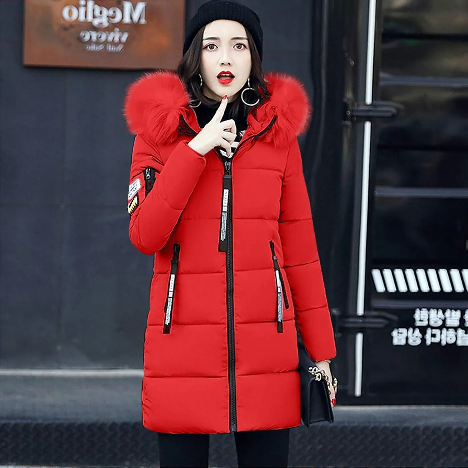 Lightweight Jacket Women 2024 Trendy Mid-length Heated Jackets Thicken Zip Long Sleeve Coats with Pockets Outdoor