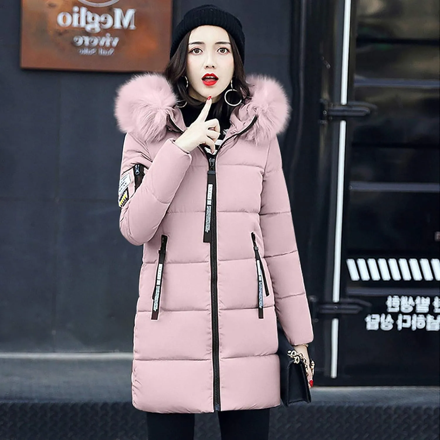Lightweight Jacket Women 2024 Trendy Mid-length Heated Jackets Thicken Zip Long Sleeve Coats with Pockets Outdoor