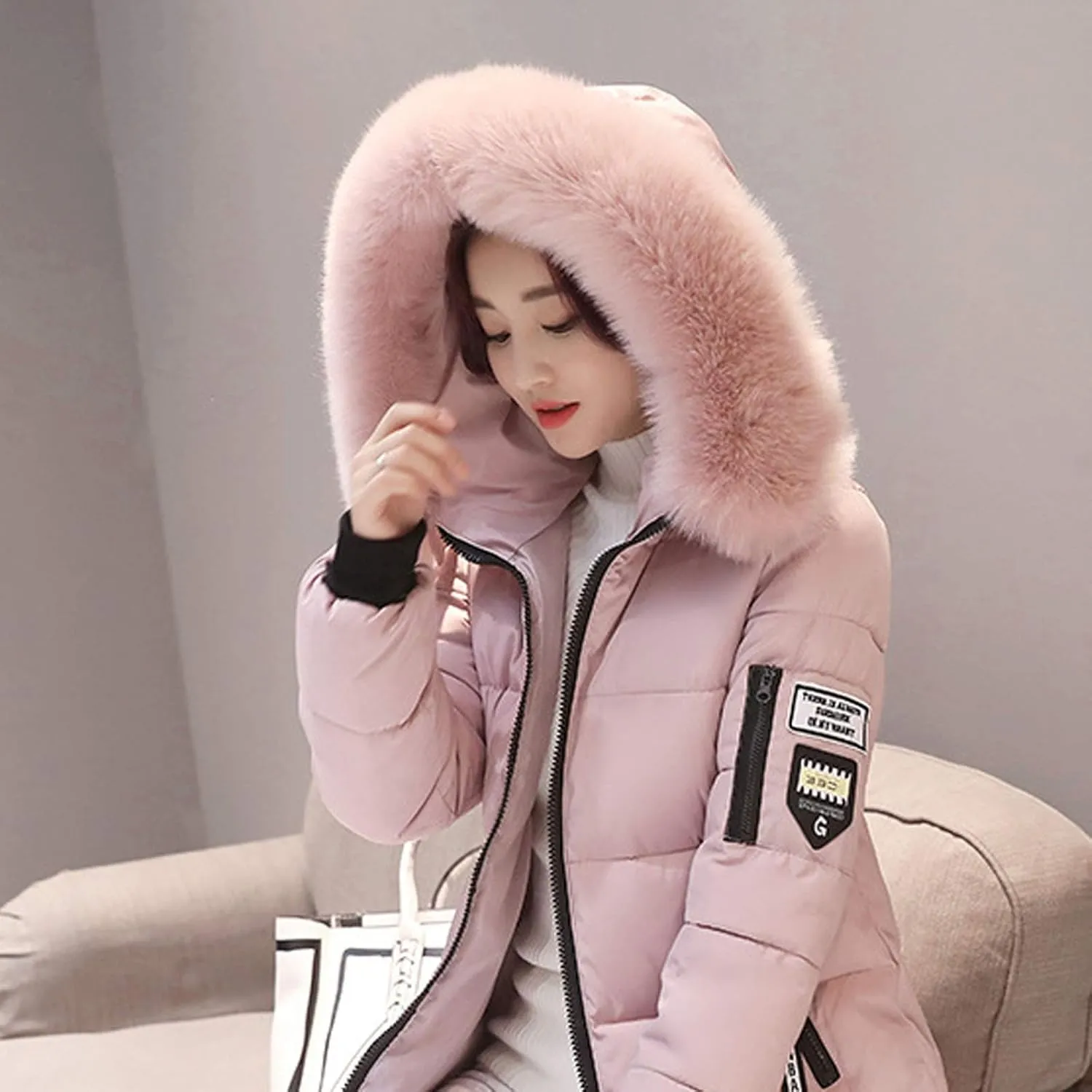 Lightweight Jacket Women 2024 Trendy Mid-length Heated Jackets Thicken Zip Long Sleeve Coats with Pockets Outdoor