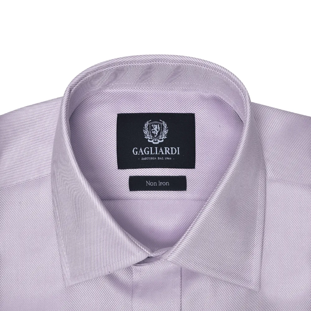 Lilac Twill Tailored Fit Pointed Collar Single Cuffed Shirt