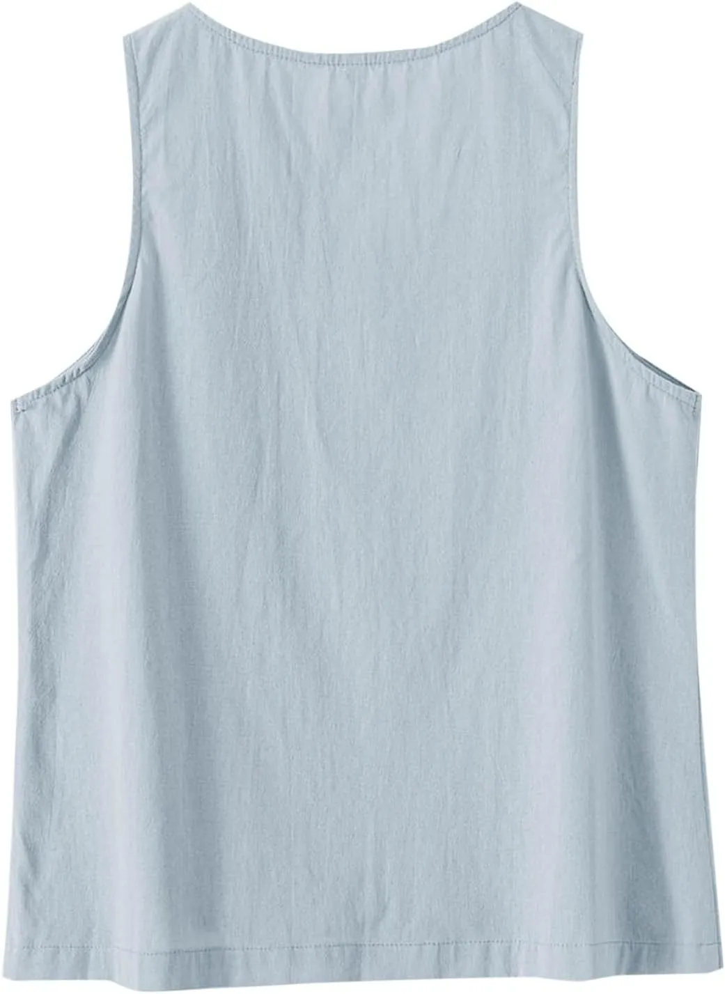 Linen Tank Tops for Women Summer Tops for Women Button Up Sleeveless V Neck Tshirt Loose Fit Casual Tank Tunic Blouse