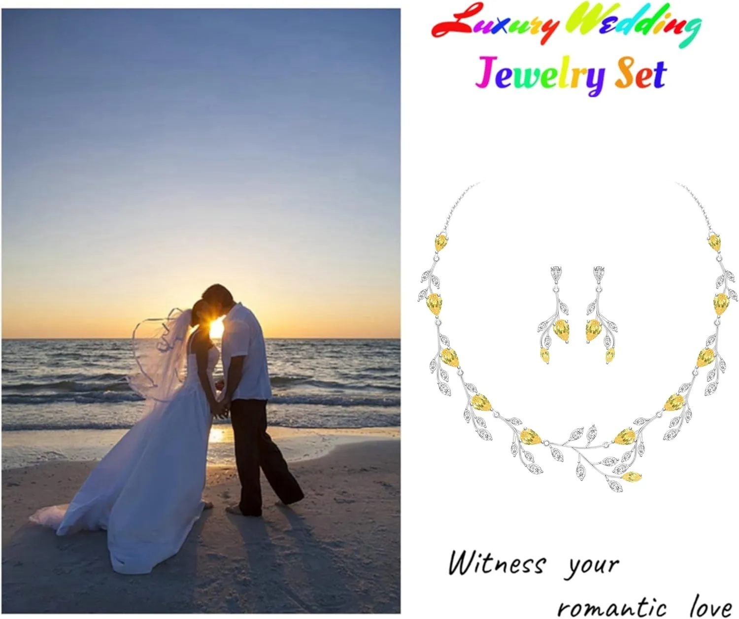 LMXXVJ Wedding Jewelry Set for Women,Teardrop Cubic Zirconia Necklace Earrings Adjustable Ring Bracelet Jewelry Set Formal Jewelry Gift