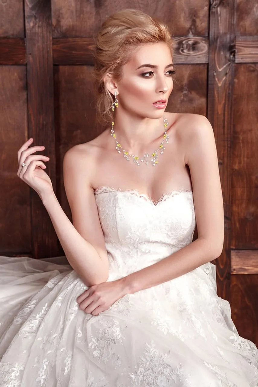 LMXXVJ Wedding Jewelry Set for Women,Teardrop Cubic Zirconia Necklace Earrings Adjustable Ring Bracelet Jewelry Set Formal Jewelry Gift
