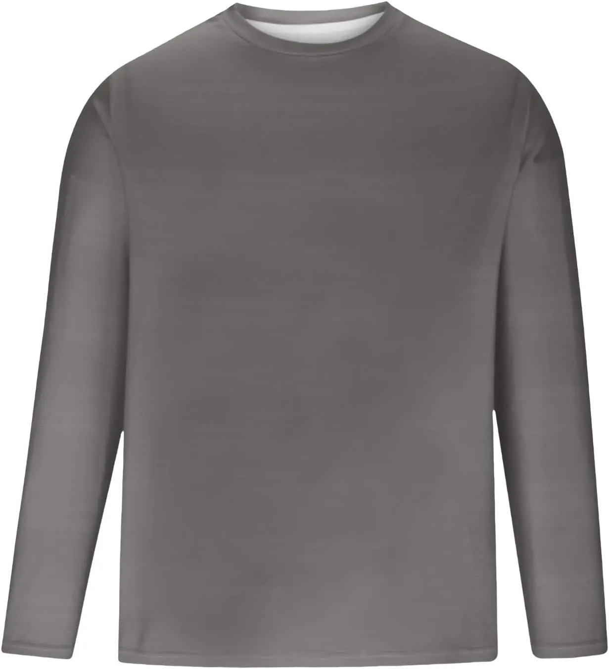 Long Sleeve Shirt for Men Casual Solid Color Plus Size Pullover T-Shirts Lightweight Loose Fit Thin Basic Blouses Tops