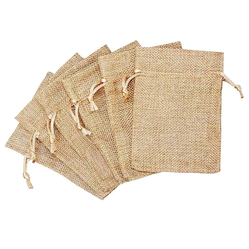 Mandala Crafts Burlap Bags with Drawstring - Small Drawstring Pouch Set - Bulk Rustic Linen Burlap Drawstring Bags for Burlap Gift Bags Wedding Party Coffee Candy Favor Bags 20 PCs