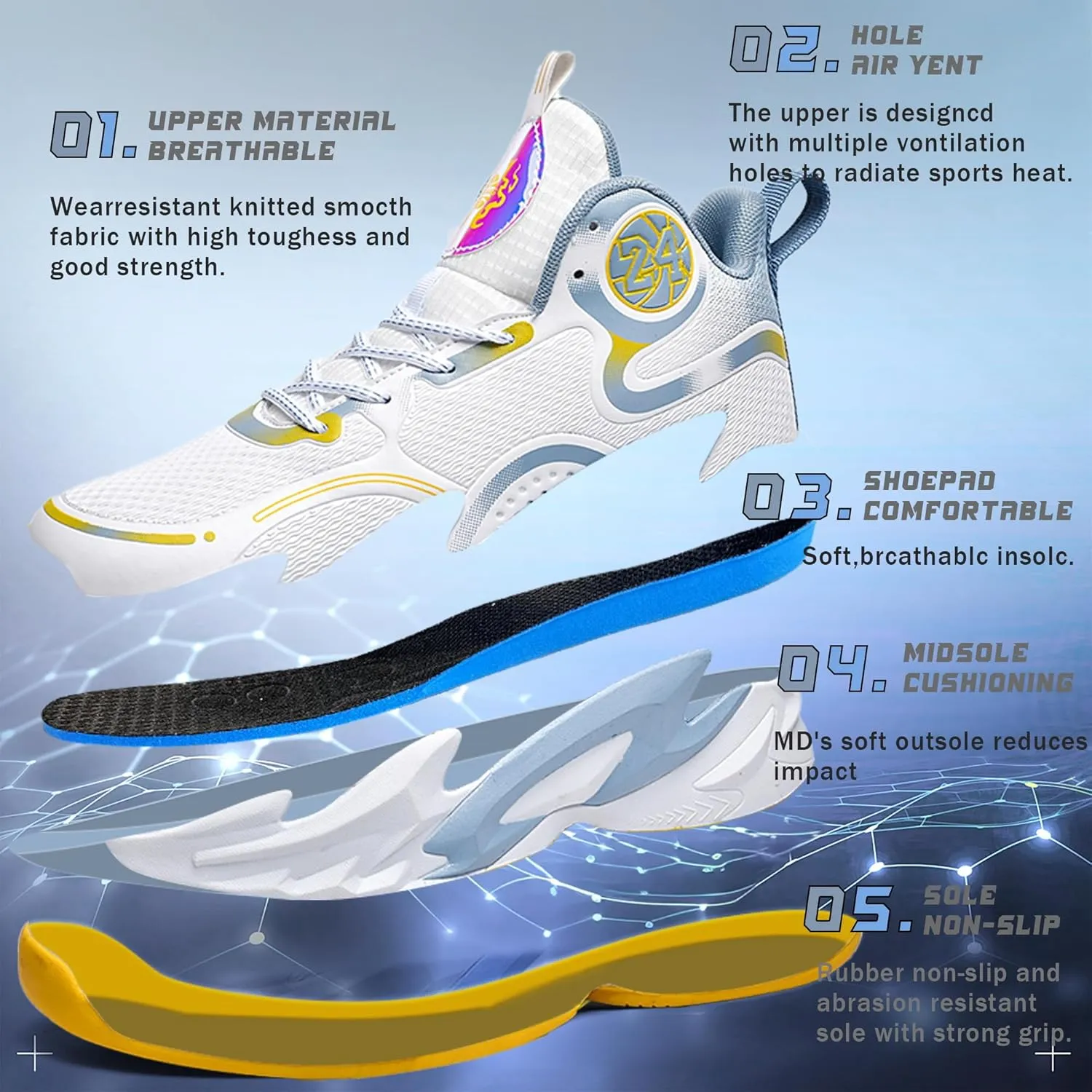 Men Basketball Shose Breathable Men Non Slip Outdoor Fashion Sneakers