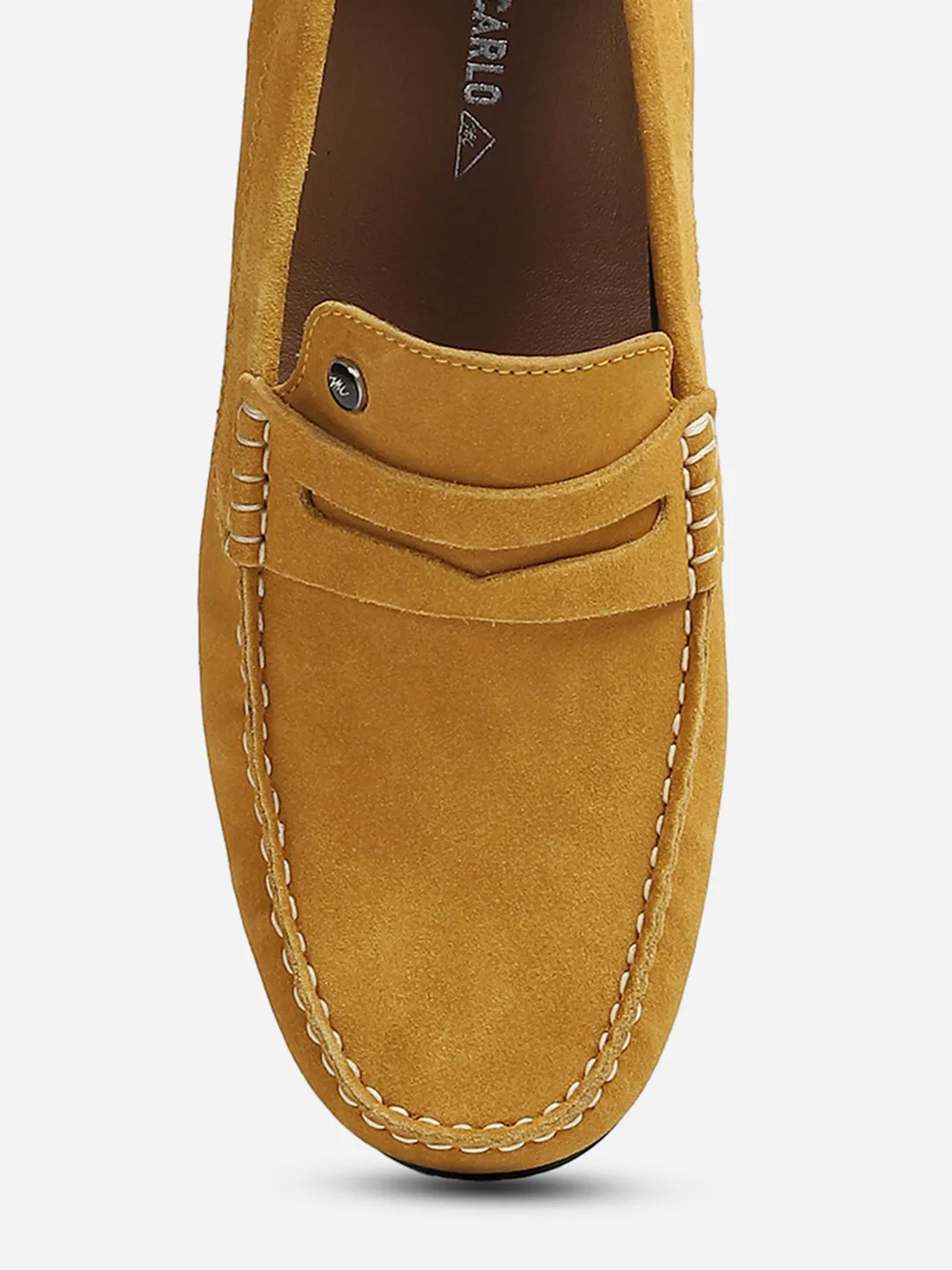 Men Yellow Slip-On Genuine Leather Loafer