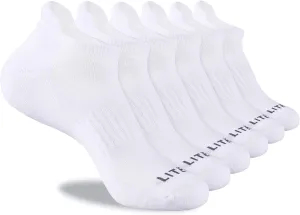 Mens Ankle Socks 6 Pack Low Cut Athletic Running Cushioned Tab Socks