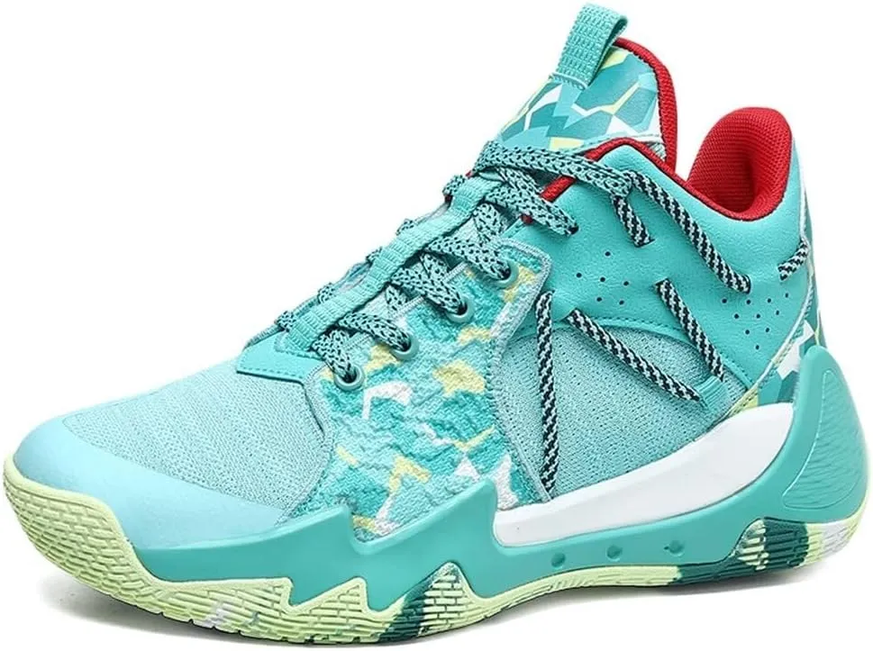 Men's Basketball Shoes with Breathable Mesh High Cut Wear-Resistant, Shock-Absorbing Anti Slip Training Boots