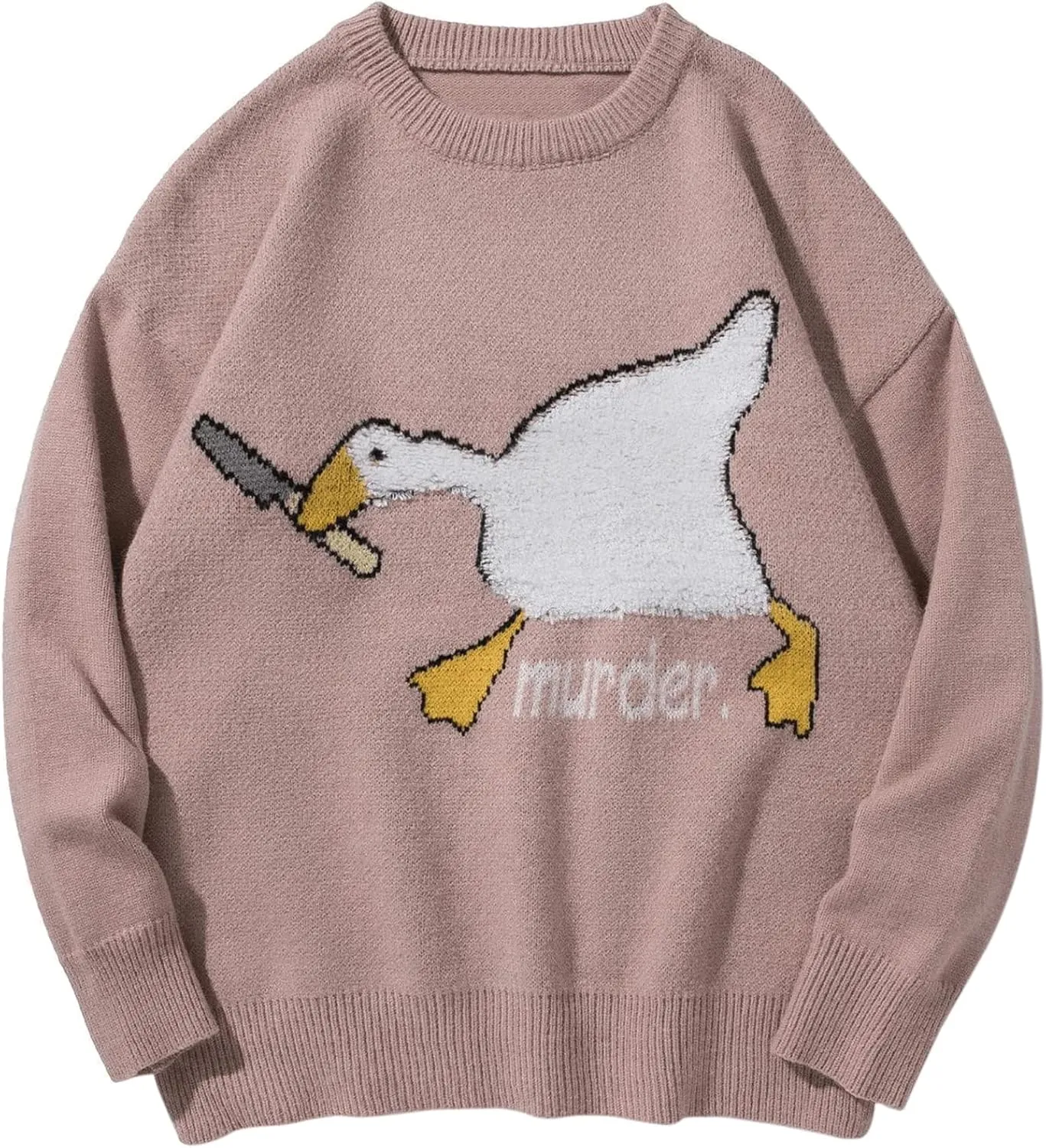 Men's Graphic Oversized Sweater Unisex Knit Aesthetic Sweaters Streetwear Casual Tunic Pullover Jumper