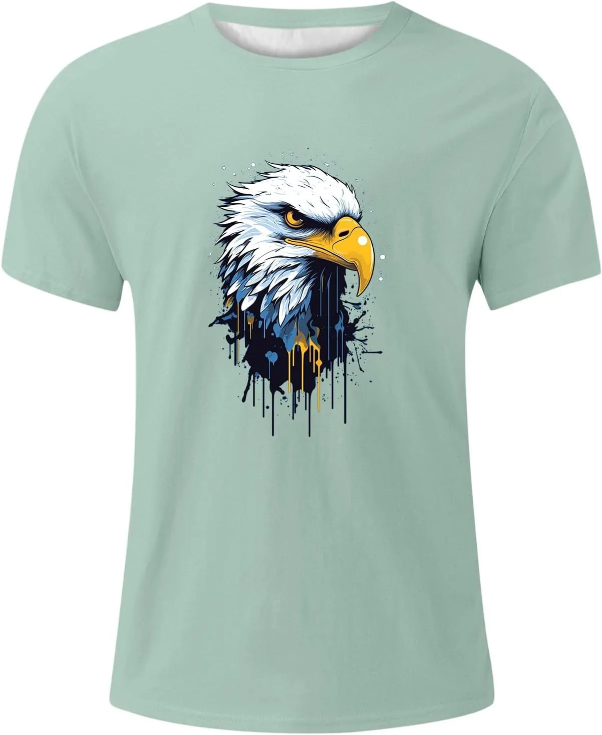 Men's Graphic T Shirts Funny Printing Short Sleeve Round Neck Summer T Shirts Casual Hawaiian Beach Vacation Tops