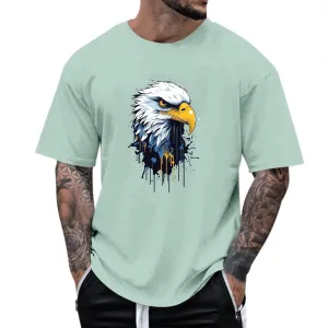 Men's Graphic T Shirts Funny Printing Short Sleeve Round Neck Summer T Shirts Casual Hawaiian Beach Vacation Tops