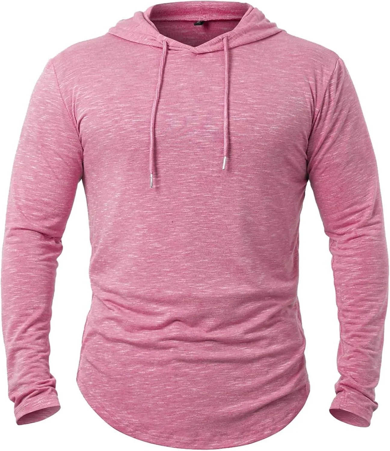 Mens Hoodie Shirts Long Sleeve Solid Color Hooded Sweatshirts Tops Lightweight Plus Size Loose Fit Pullover Shirt S-2XL
