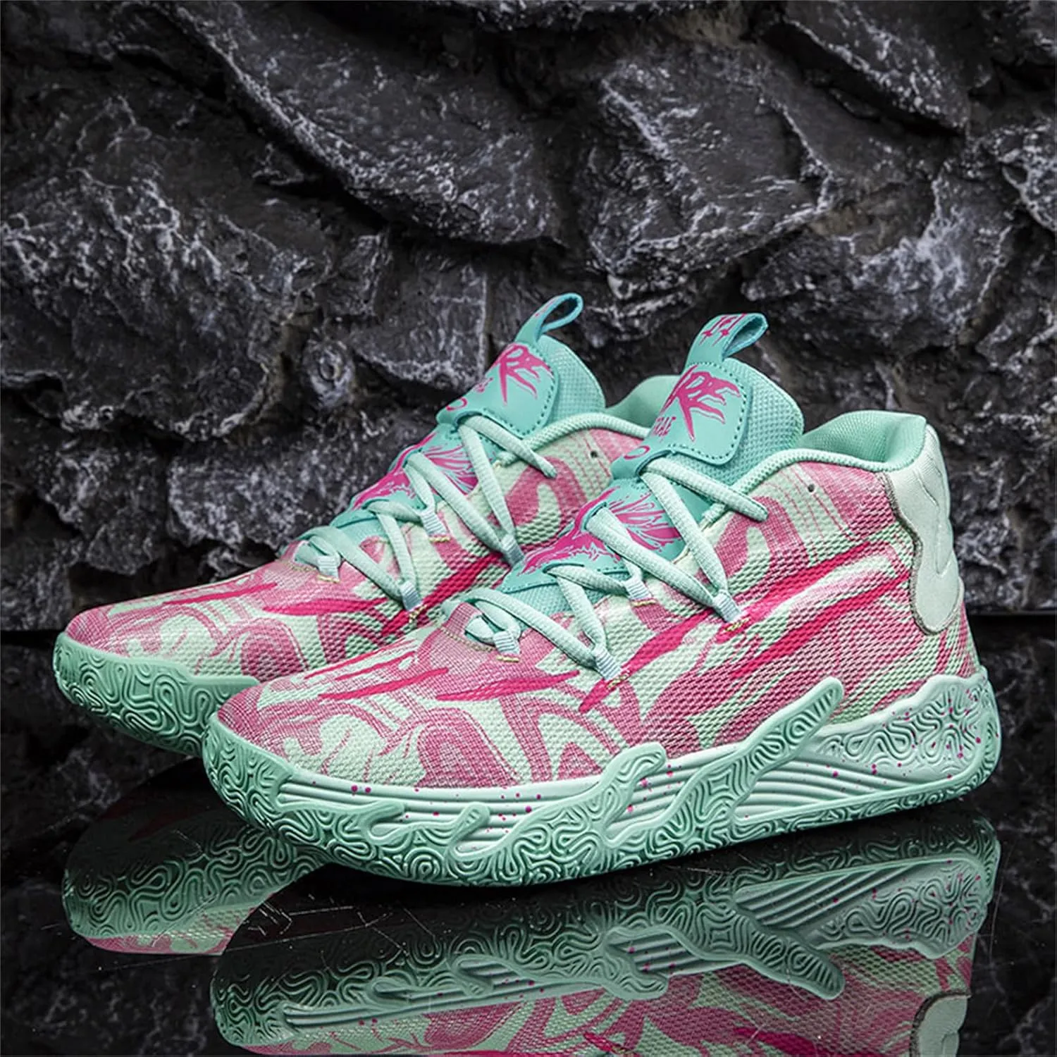 Men's Lace Up High Top Basketball Shoes Chinese Style Breathable Non Slip Outdoor Sneakers Cushioning Workout Shoes for Fitness Training Athletic