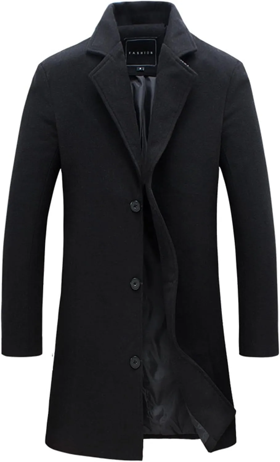Men's Long Trench Coat Wool Blend Windbreaker Jacket Winter Warm Overcoat