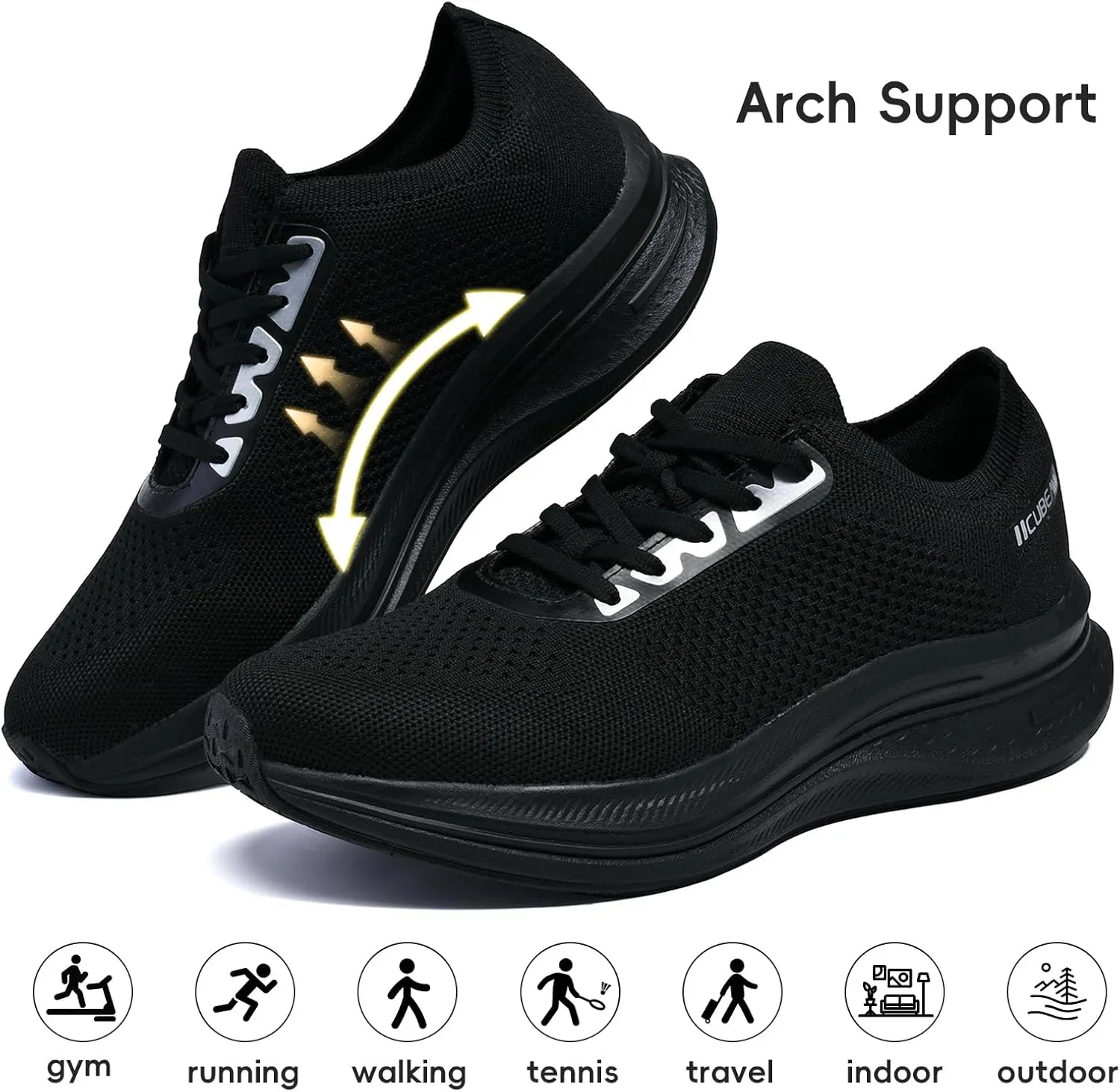 Mens Non Slip Walking Sneakers Breathable Athletic Running Shoes Gym Tennis Shoes for Men