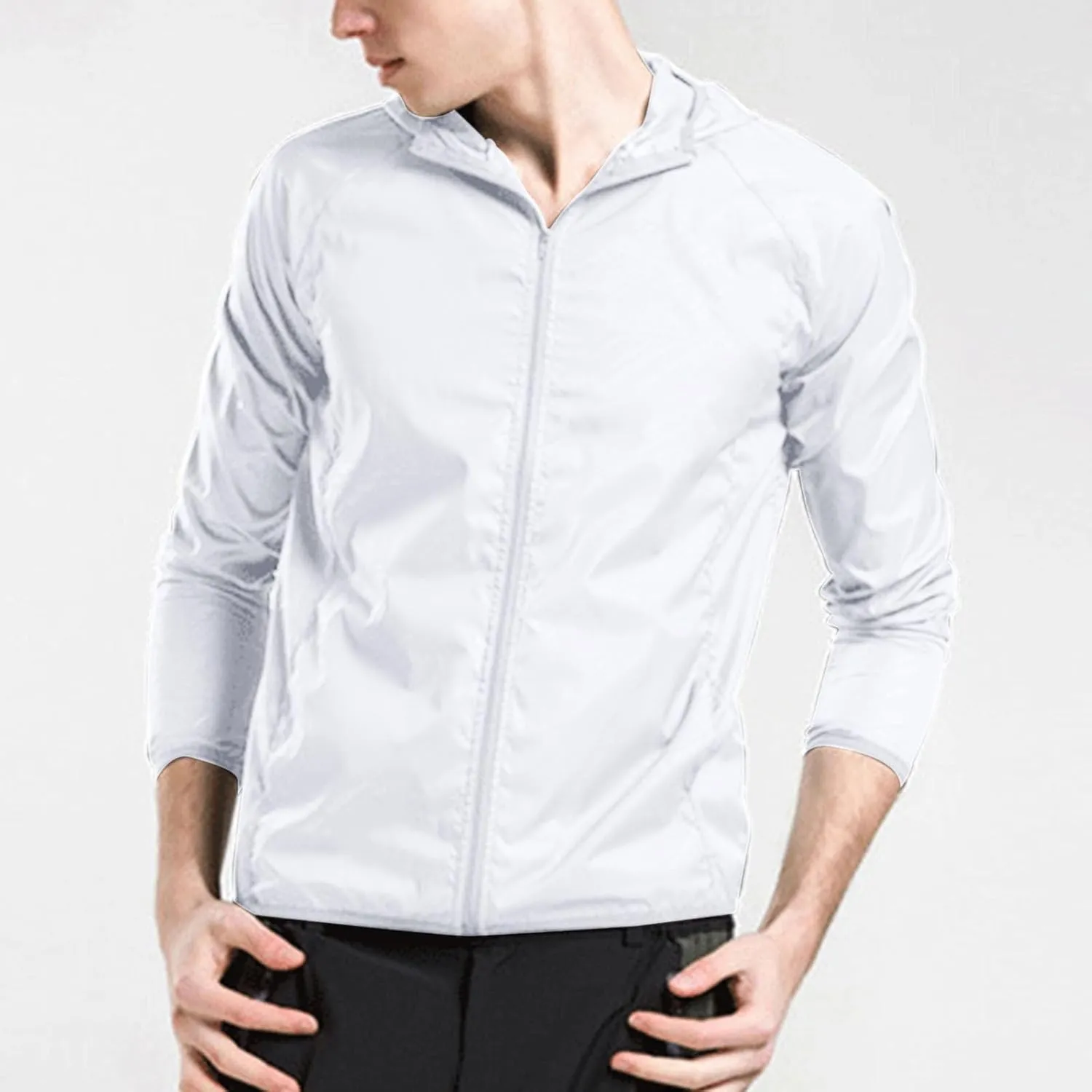 Men's Outdoor Ice Silk Yarn Sunscreen Clothing Men's Tshirts Heavyweight Cotton Crewneck Tee Tall Sizes Short