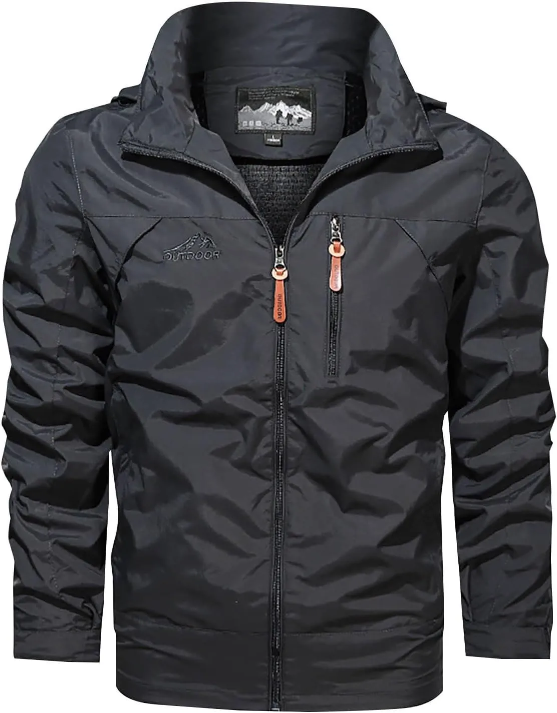 Men's Spring Fall Casual Windbreaker Jacket Cargo Stand Collar Military Bomber Jackets Winter Warm Outdoor Coat