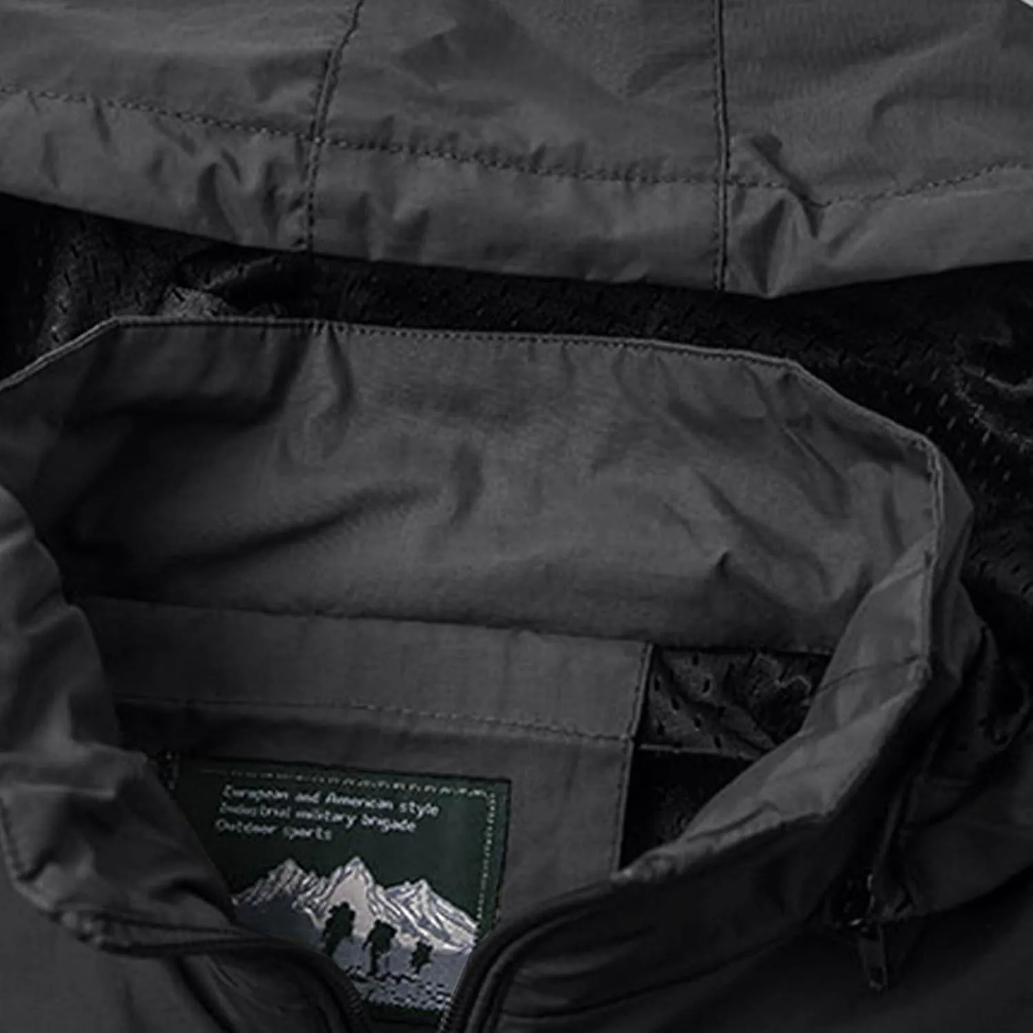 Men's Spring Fall Casual Windbreaker Jacket Cargo Stand Collar Military Bomber Jackets Winter Warm Outdoor Coat