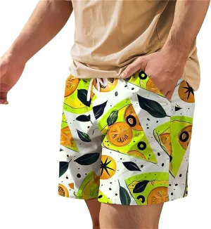 Mens Summer Shorts Casual Elastic Waist Drawstring Beach Shorts Drawstring Workout Running Jogging Beach Sweat Shorts