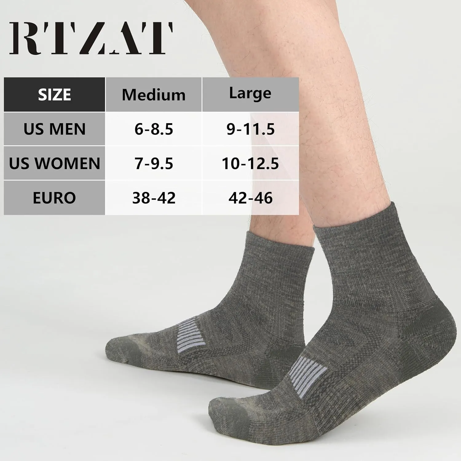 Men's Women's 90% Merino Wool Ankle Athletic Business Casual Running Arch Support Everyday Thin Wool Socks