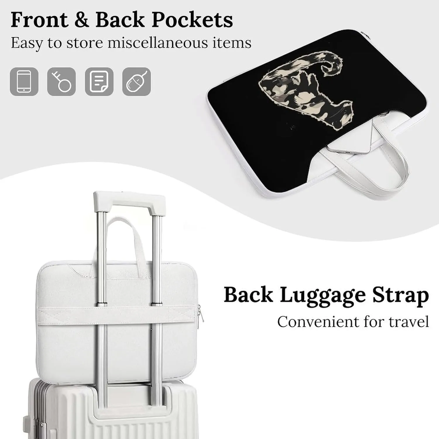 Mink Camouflage Laptop Tote Bag Waterproof Computer Carrying Case Business Office Briefcase