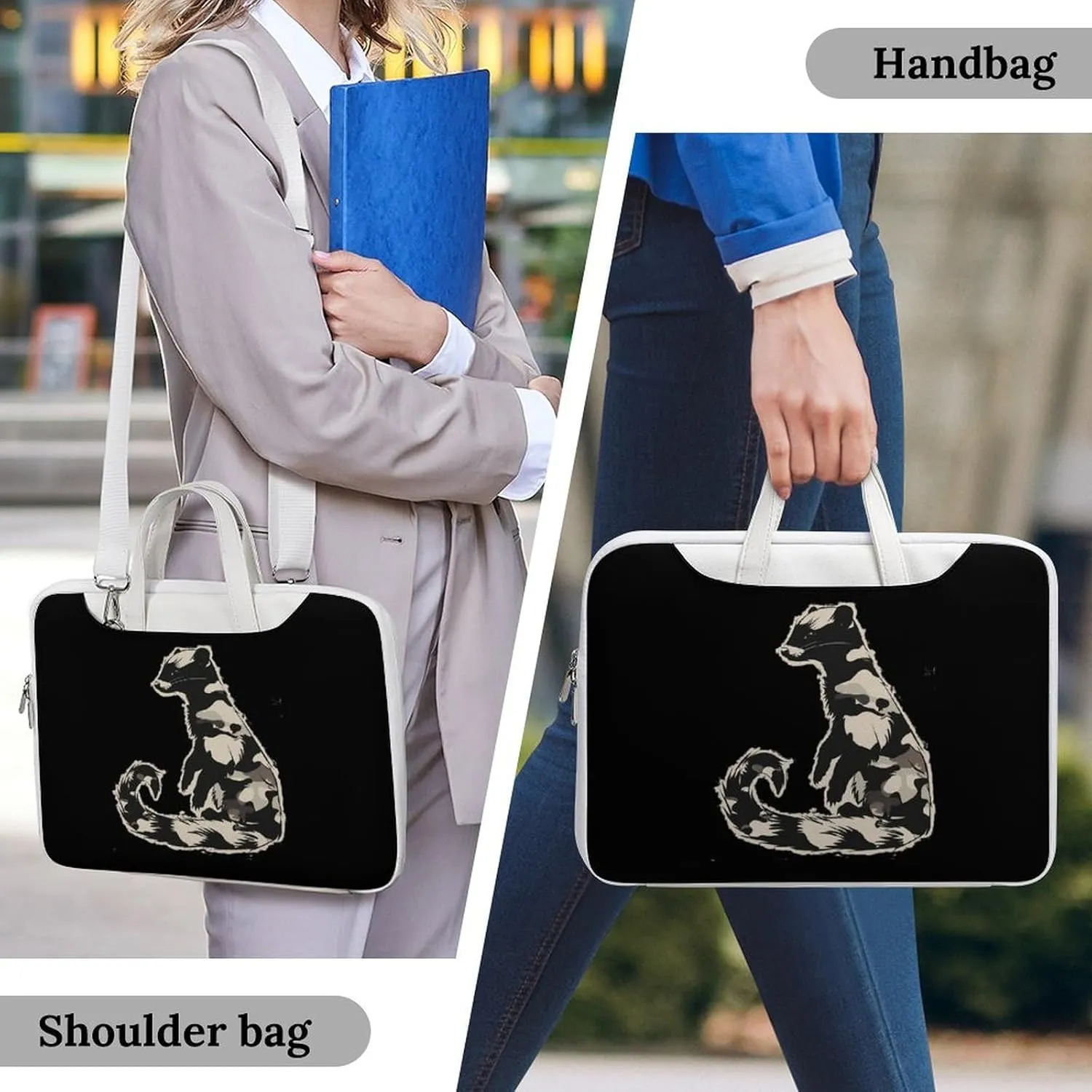 Mink Camouflage Laptop Tote Bag Waterproof Computer Carrying Case Business Office Briefcase
