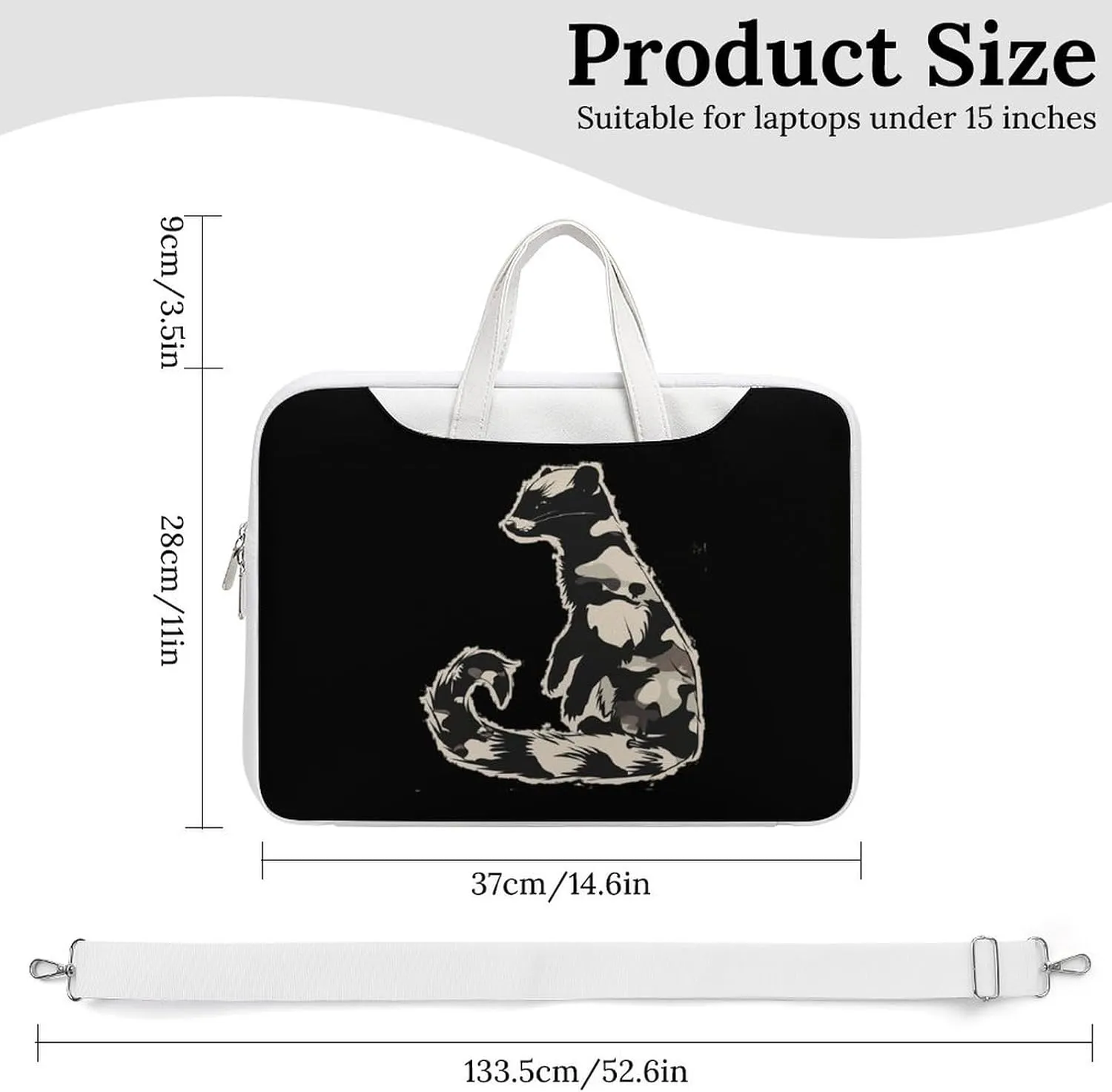 Mink Camouflage Laptop Tote Bag Waterproof Computer Carrying Case Business Office Briefcase