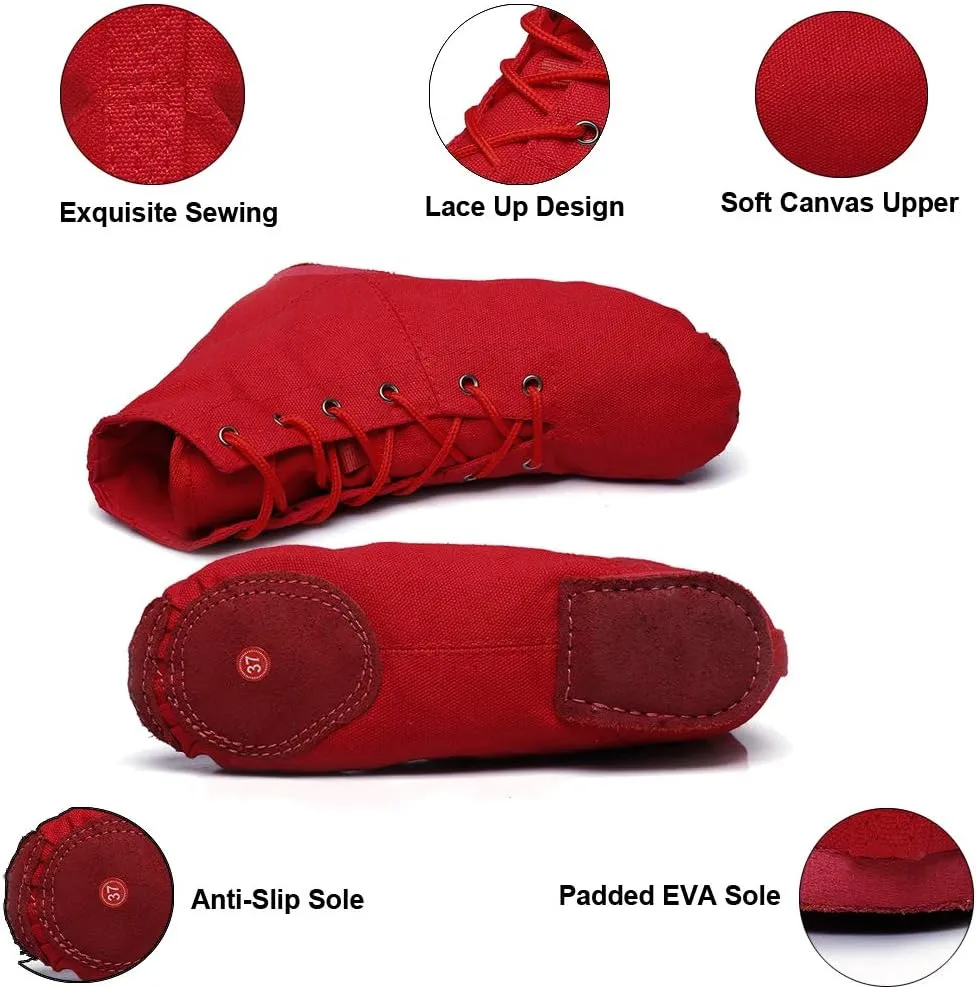 MSMAX Jazz Dance Shoes for Girls Lace-up Dancing Ballet Boots Sneakers for Boys