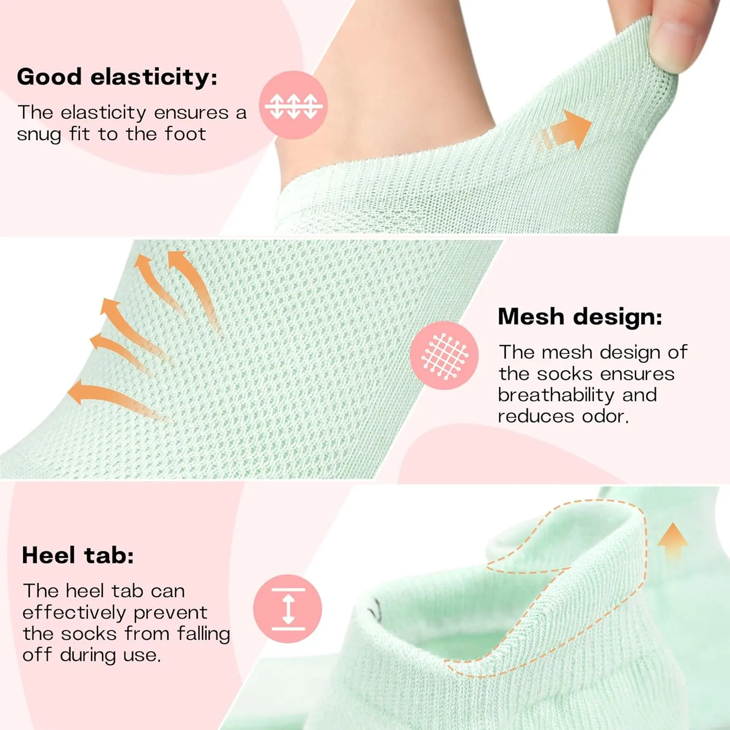 Muezna 6 Pairs Pilates Grip Socks for Women, Non Slip Yoga Socks with Grips, Grippy Socks for Barre, and Hospital