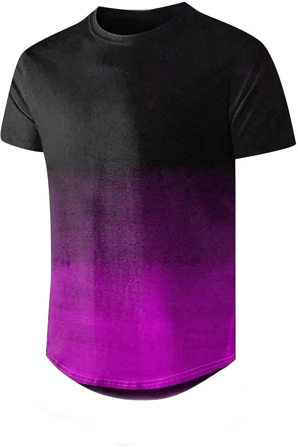 Muscularfit Mens Shirts Casual Short Sleeve Gradient Color Crewneck Shirt Summer Loose Fit Workout Tee Tops Beach Pullover