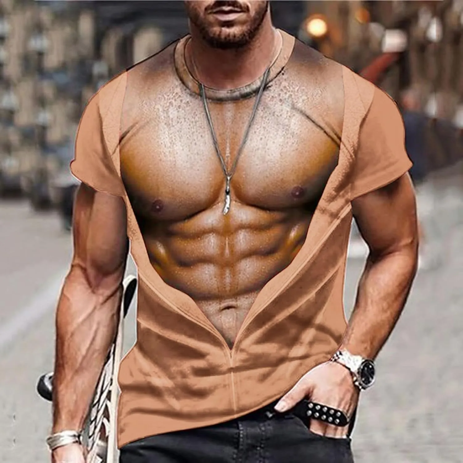 Muscularfit Mens Shirts Casual Stylish Big and Tall Short Sleeve Muscle Print Graphic Tee Shirts Athletic Gym Workout Tee Top
