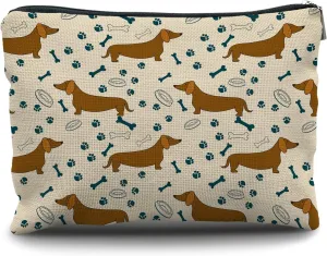 Nogrit Dachshund Gifts for Women Makeup Bag, Dachshund Gifts Cosmetic Bags for Women, Dachshund Gifts for Dachshund Lovers Small Makeup Bag, Dachshund Mom Gifts Small Cosmetic Bag for Purse