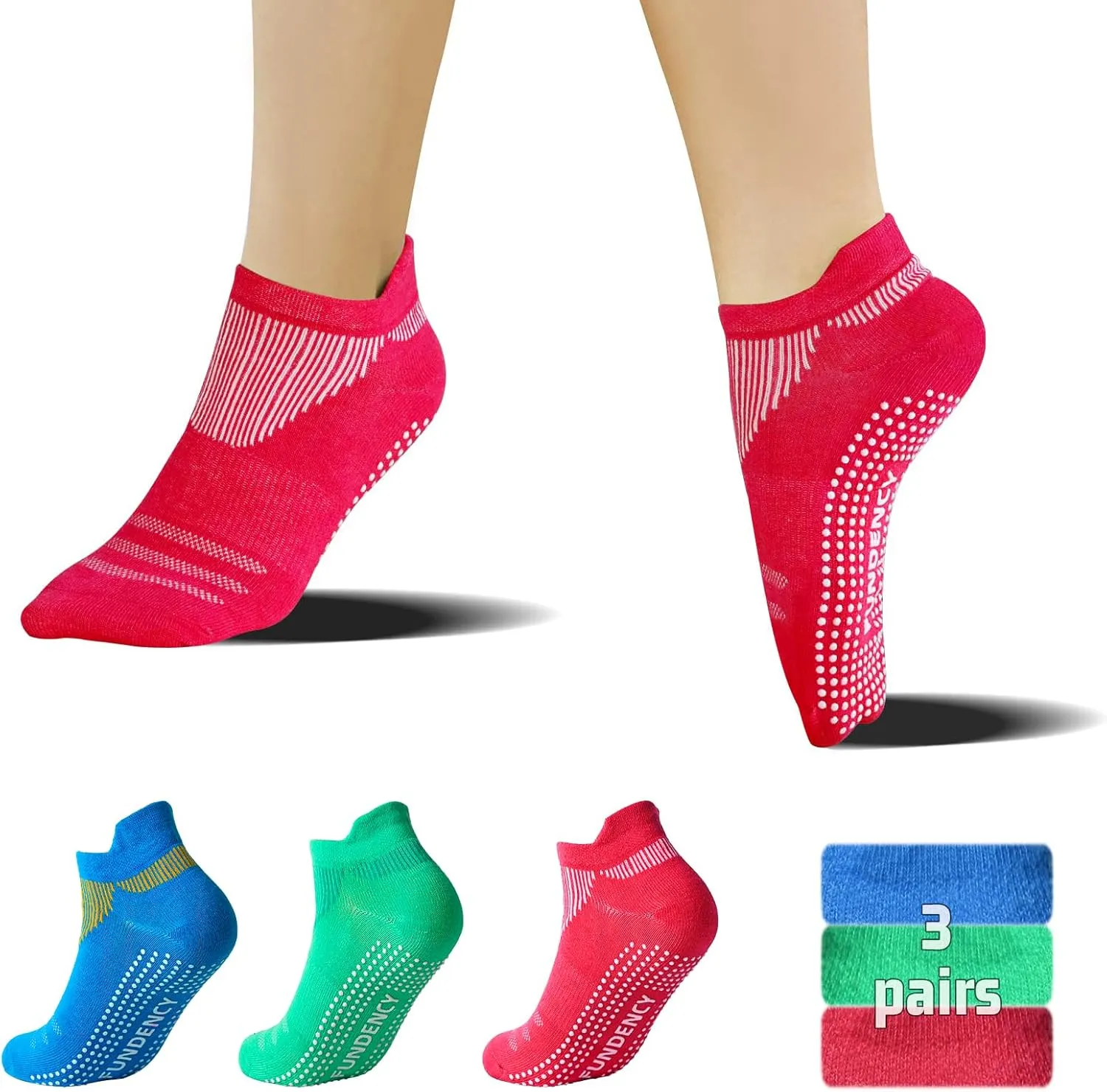 Non Slip Yoga Socks for Women, Anti-Skid Socks for Pilates Bikram Fitness Socks with Grips