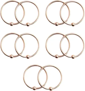 Nose Jewelry, Cartilage Piercing Jewelry Stainless Steel 10pcs Eyebrow Ring 1.2mm Thickness Hoop and Ball Piercing Jewelry Friendship Gift