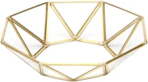 Ochine Glass Vintage Jewelry Box Glass Box Gold Jewelry Box Vintage Jewelry Organizer Decorative Wedding Card Box Golden Hexagon Clear Vanity Dresser Tray Jewelry Display Holder Home Decor
