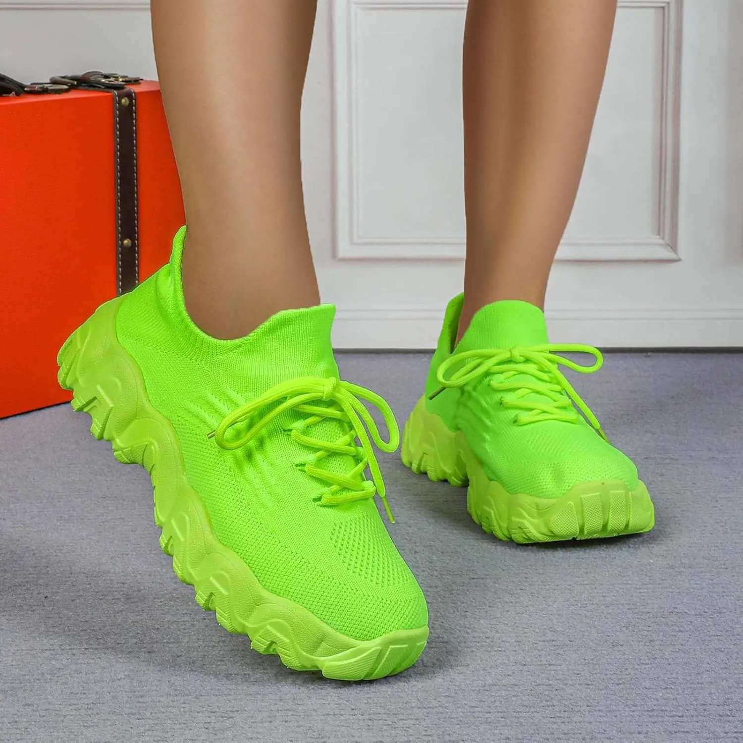 Orthopedic Shoes for Women, Comfort Wear Orthowear Sneakers Breathable Mesh Casual Footwear Walking Running Sneakers with Arch Support Soft Comfy Cushion