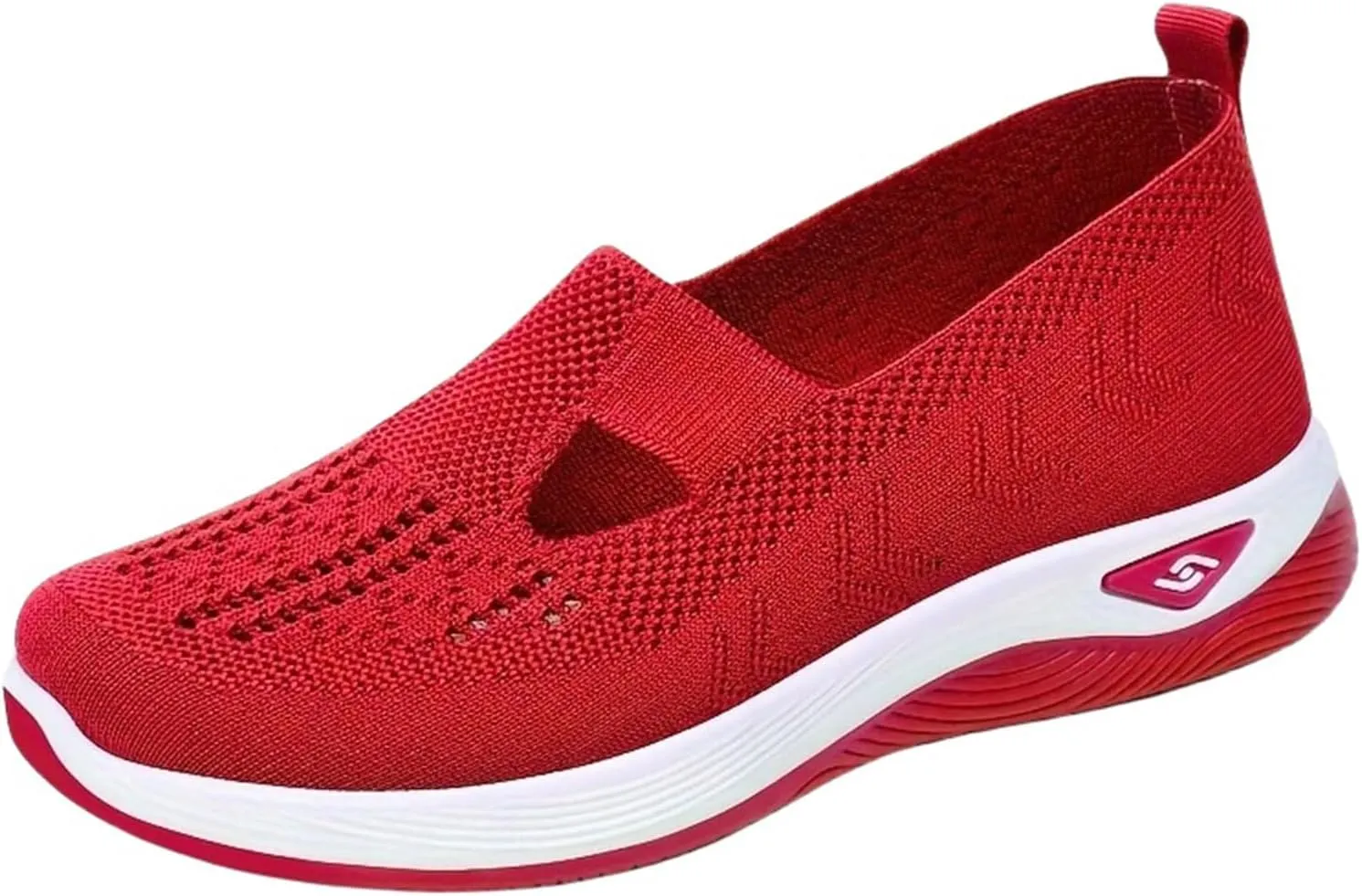 Orthopedic Walking Shoes for Women Slip on Diabetic Shoes Hands Free Slip-ins Shoe, Breathable Mesh Knitted Orthowalk Sneakers Neuropathy Plantar Fasciitis Comfort Wear Orthowear Shoe