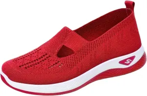 Orthopedic Walking Shoes for Women Slip on Diabetic Shoes Hands Free Slip-ins Shoe, Breathable Mesh Knitted Orthowalk Sneakers Neuropathy Plantar Fasciitis Comfort Wear Orthowear Shoe