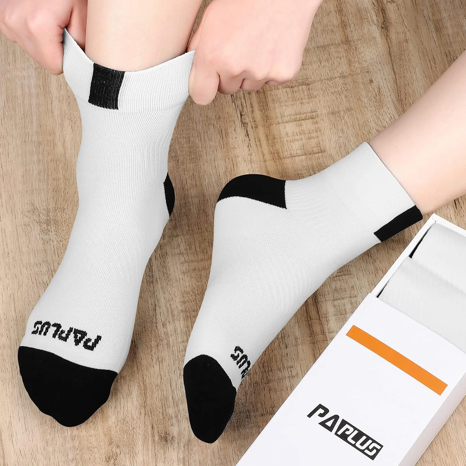 PAPLUS Ankle Compression Socks for Women 6 Pairs, Running Athletic Socks with Arch SupportPlantar Fasciitis Socks