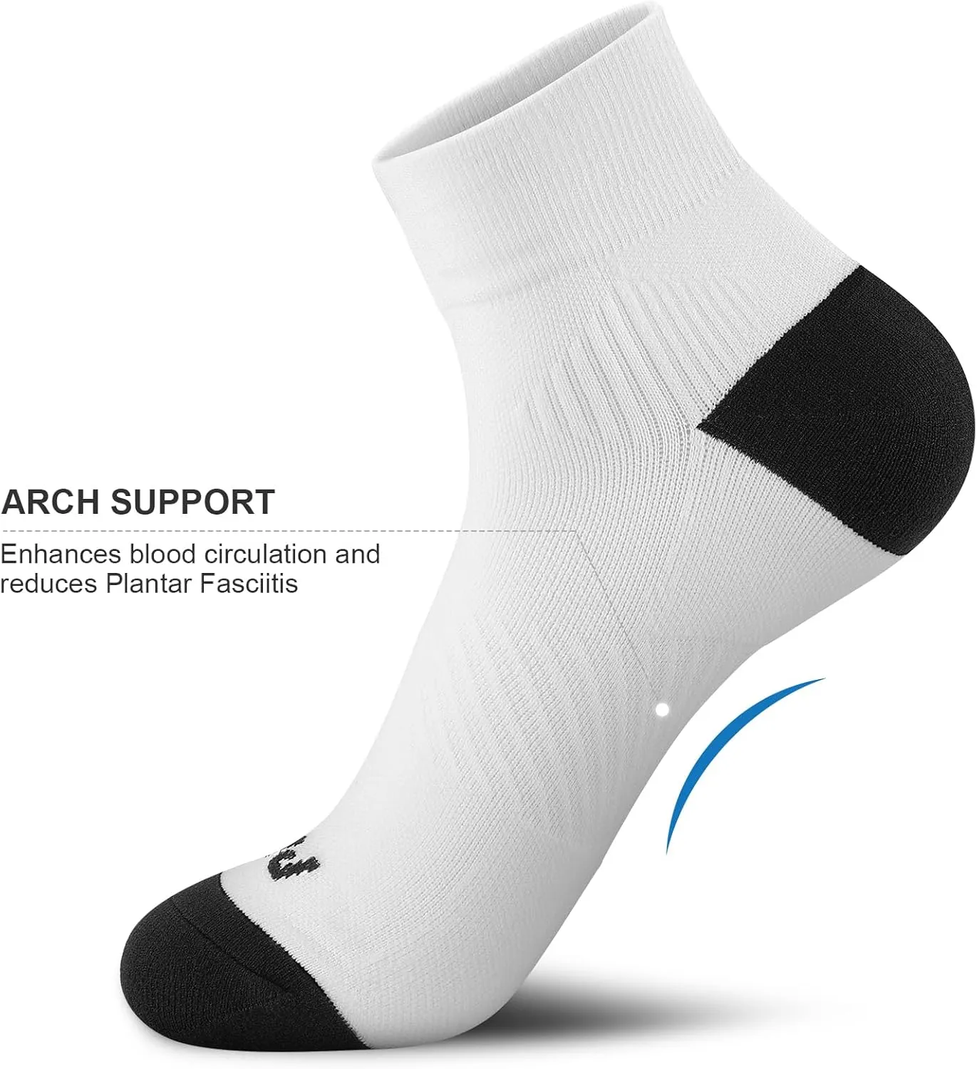 PAPLUS Ankle Compression Socks for Women 6 Pairs, Running Athletic Socks with Arch SupportPlantar Fasciitis Socks