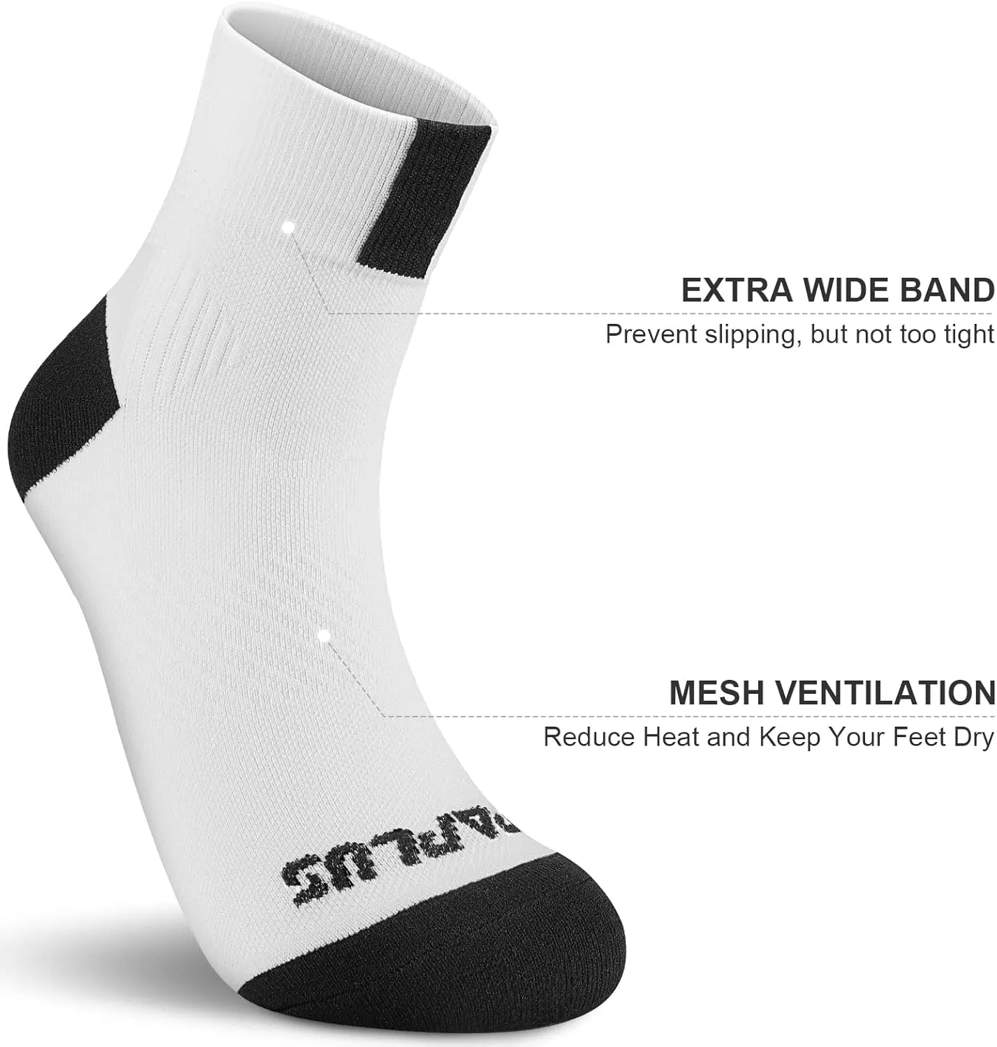 PAPLUS Ankle Compression Socks for Women 6 Pairs, Running Athletic Socks with Arch SupportPlantar Fasciitis Socks