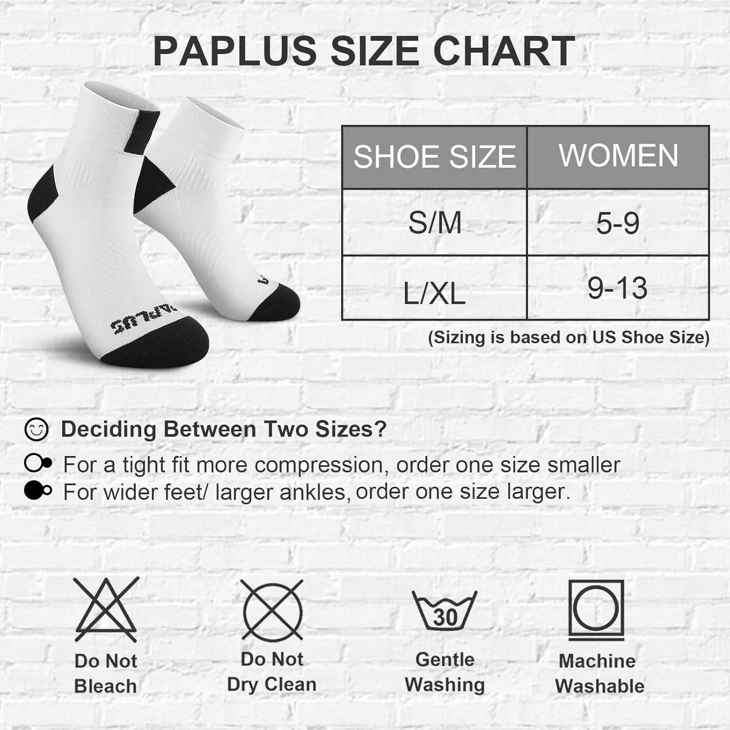PAPLUS Ankle Compression Socks for Women 6 Pairs, Running Athletic Socks with Arch SupportPlantar Fasciitis Socks