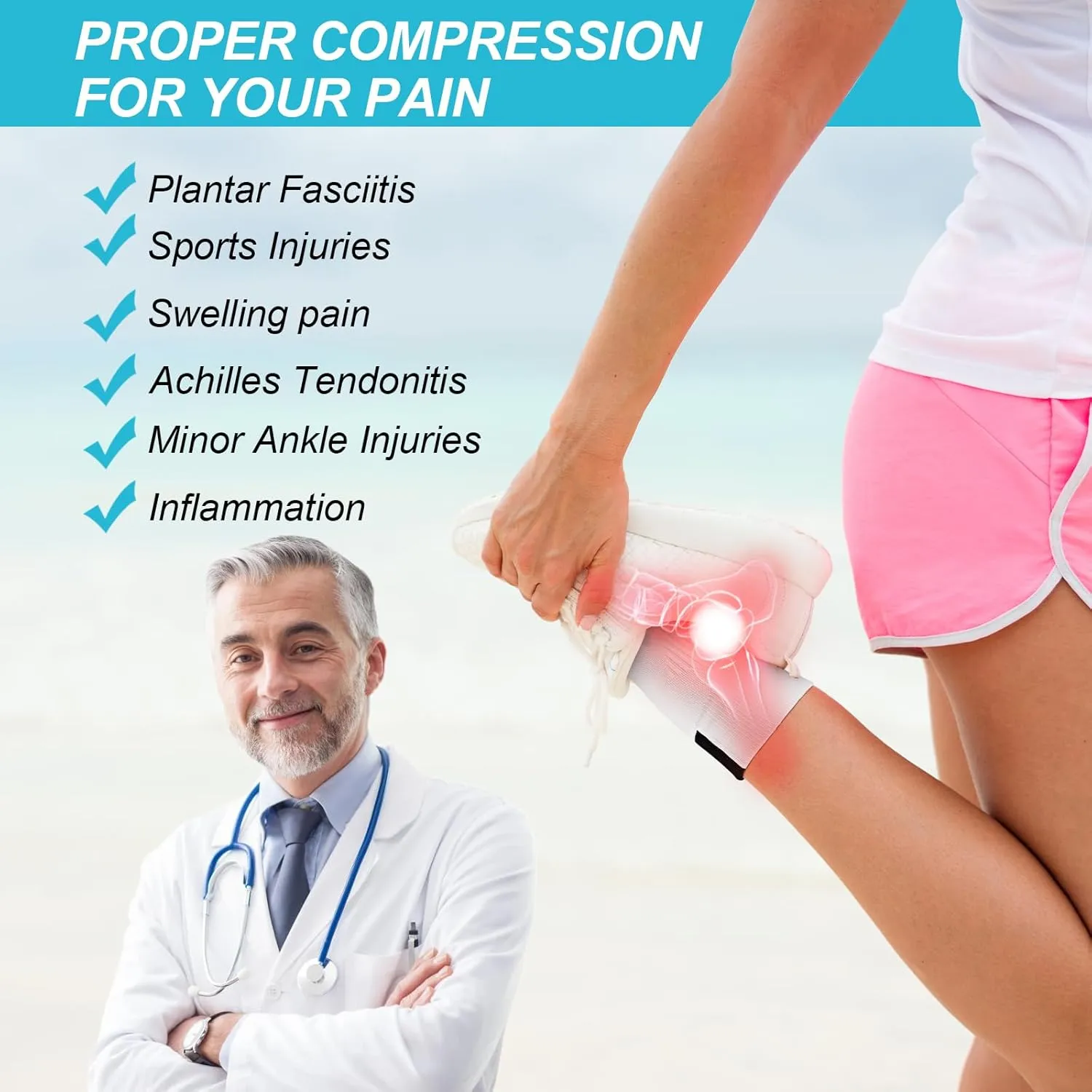 PAPLUS Ankle Compression Socks for Women 6 Pairs, Running Athletic Socks with Arch SupportPlantar Fasciitis Socks