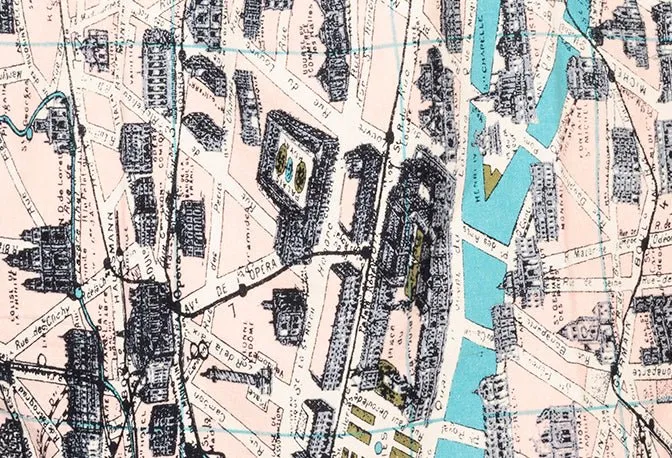 Paris Map Scarf