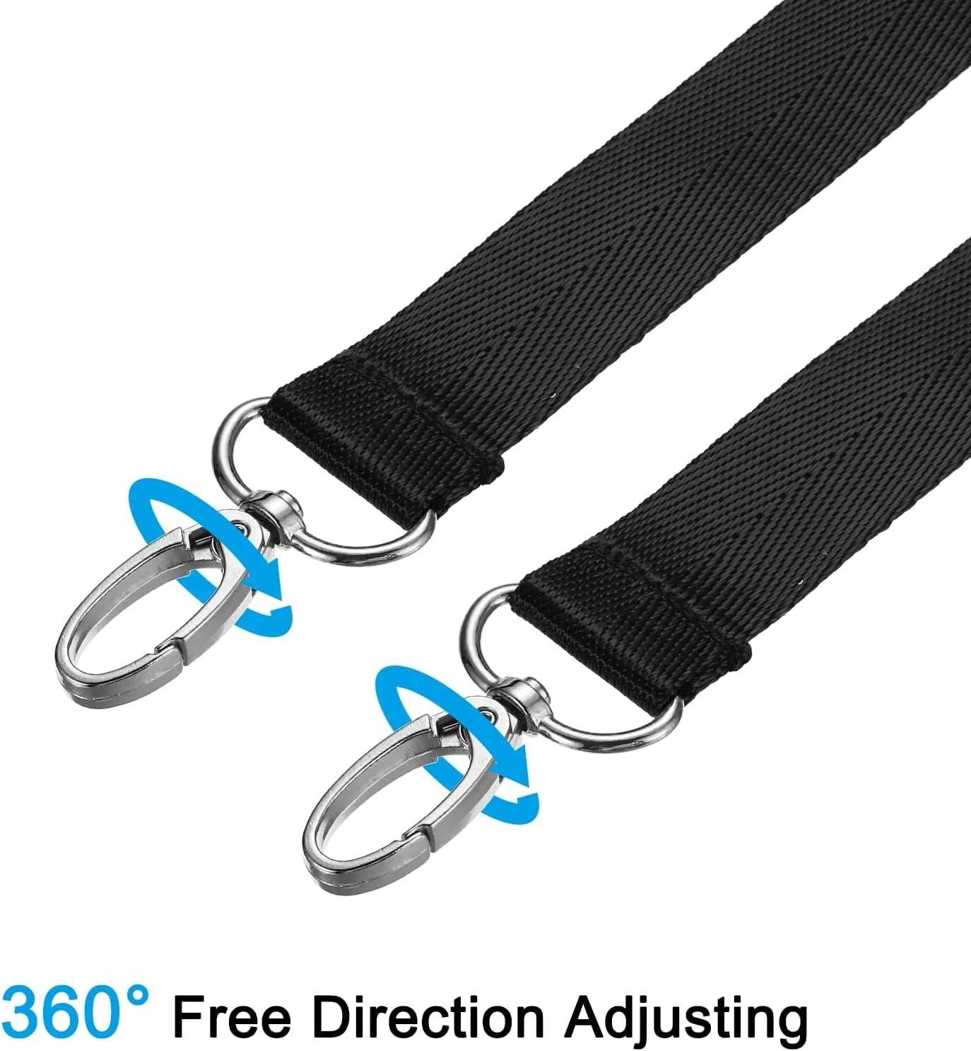 PATIKIL 59" Shoulder Strap, 2 Pcs 0.98" Width Nylon Adjustable Replacement Strap with Metal Swivel Hooks for Camera Laptop Case Bag Briefcase, Black