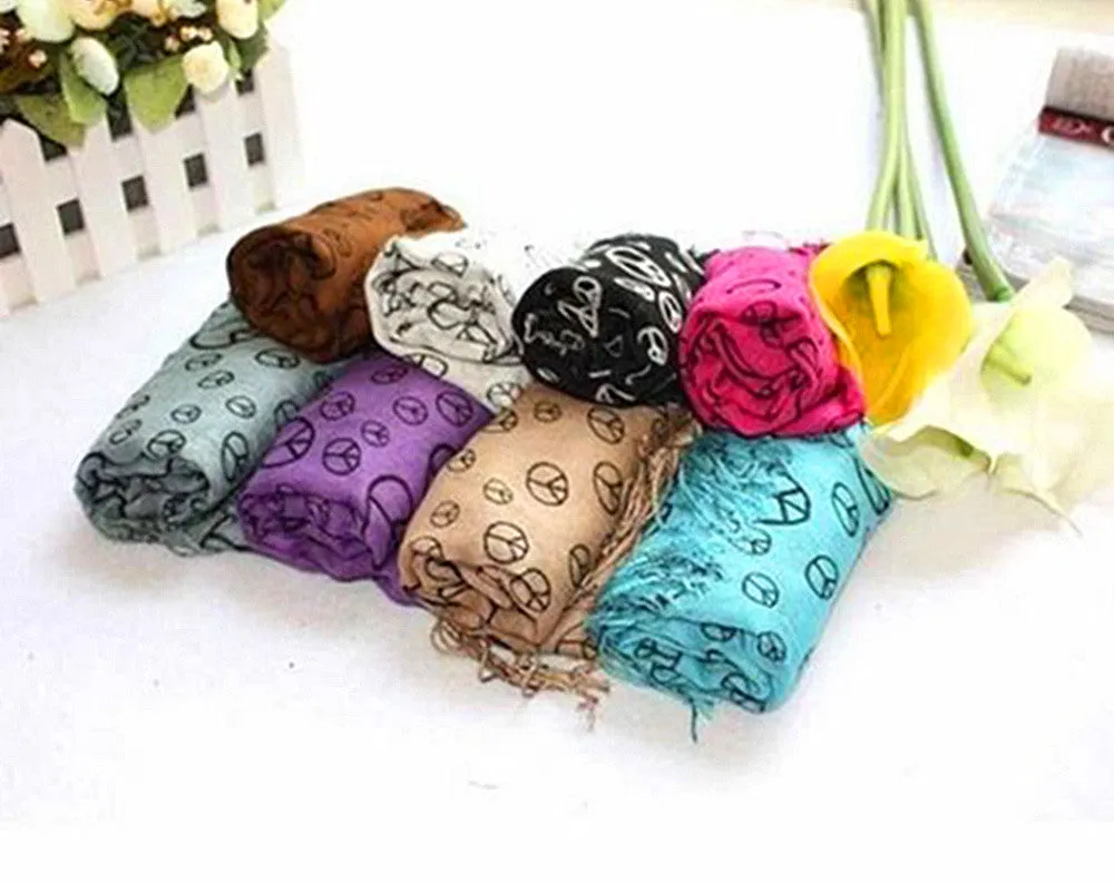 Peace Sign Oblong Scarves